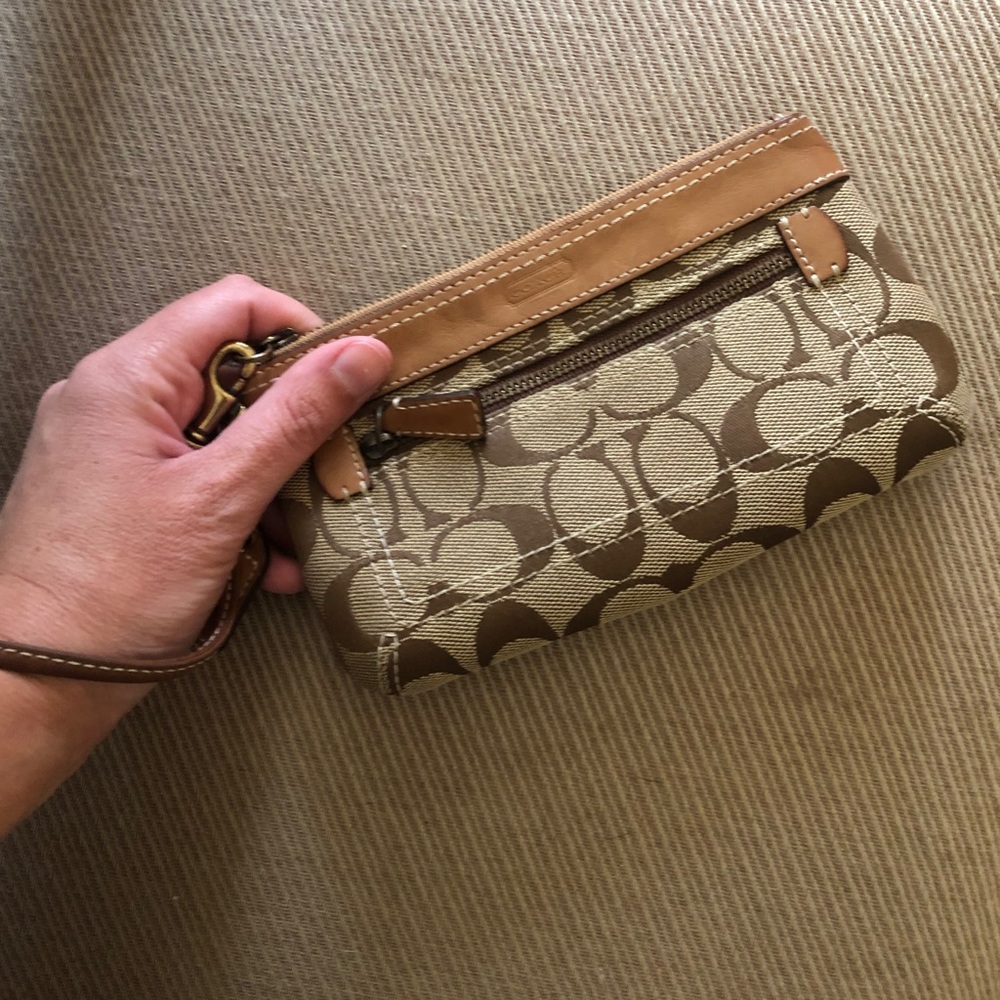 Coach Wristlet With Signature Logo